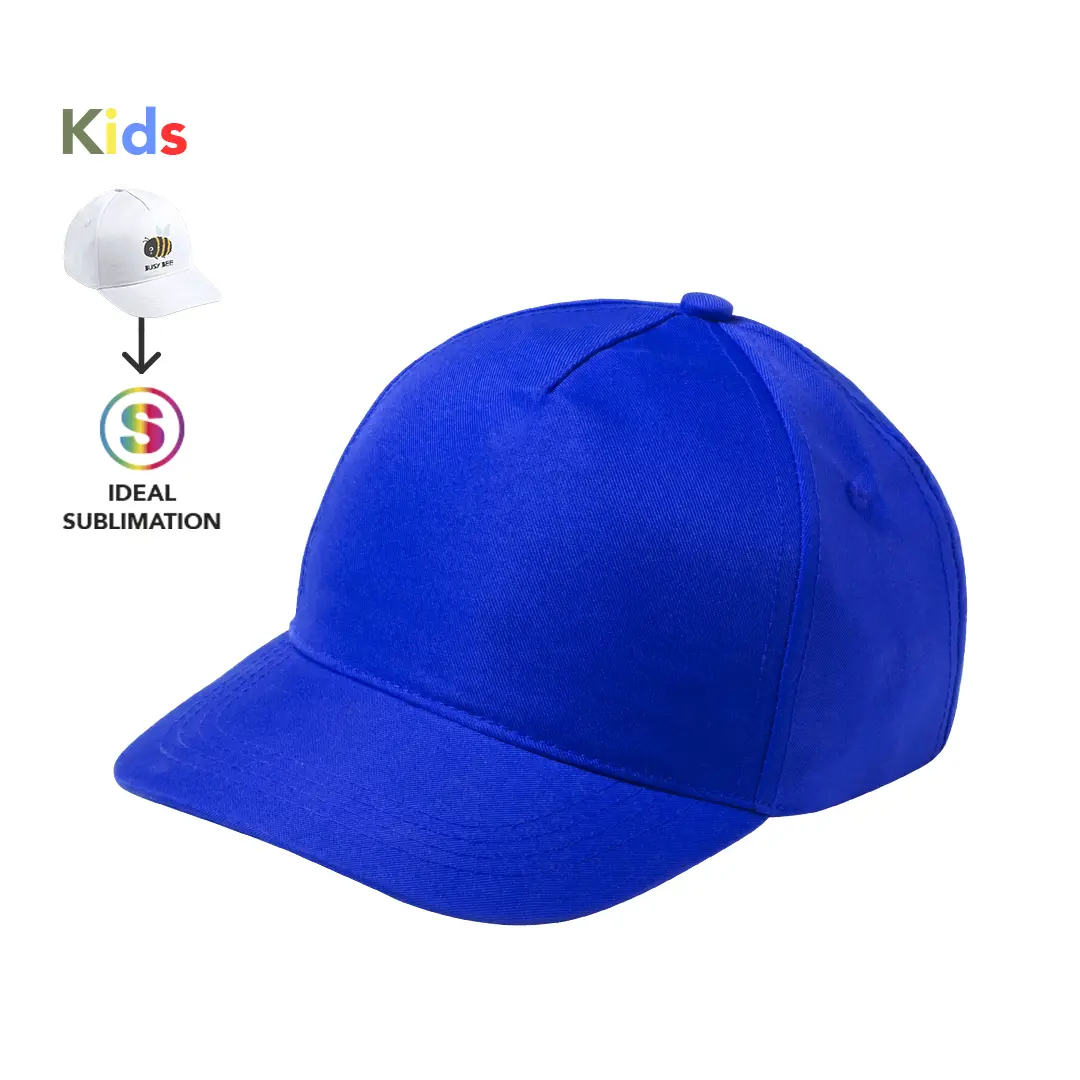 Gorra infantil azul lisa preparada para sublimación